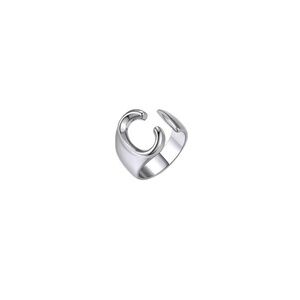 Chunky C Initial Silver Ring